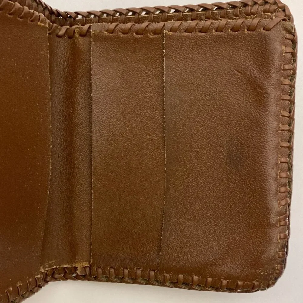 W.M. Vintage Men's‎ Brown Hand-Tooled Freemasonry HandCrafted Billfold Wallet